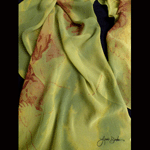 Lime green silk chiffon shawl